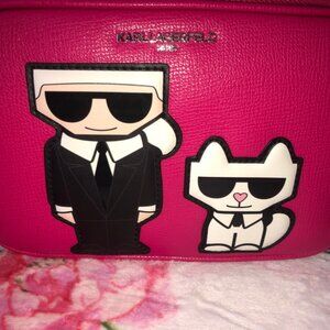 KARL LAGERFELD PARIS Maybelle HOT Pink Camera Bag Crossbody NWT